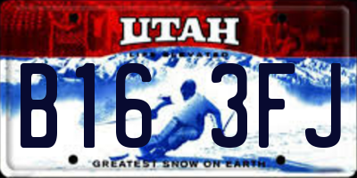 UT license plate B163FJ