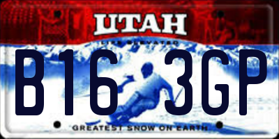 UT license plate B163GP