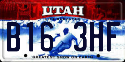 UT license plate B163HF