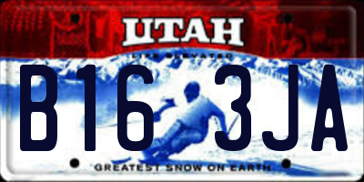 UT license plate B163JA