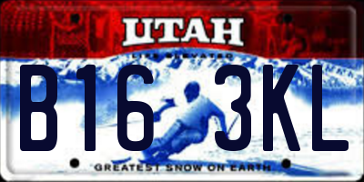 UT license plate B163KL