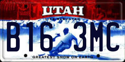 UT license plate B163MC