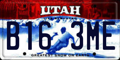UT license plate B163ME