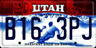 UT license plate B163PJ