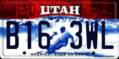 UT license plate B163WL