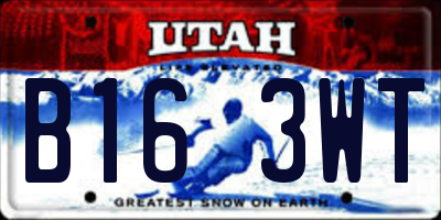UT license plate B163WT