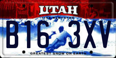 UT license plate B163XV