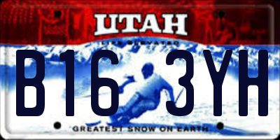 UT license plate B163YH