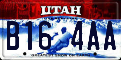 UT license plate B164AA