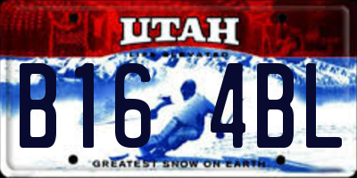UT license plate B164BL