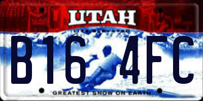 UT license plate B164FC