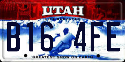 UT license plate B164FE