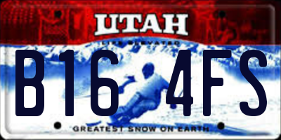 UT license plate B164FS