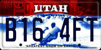 UT license plate B164FT