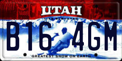 UT license plate B164GM