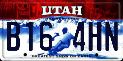 UT license plate B164HN