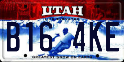 UT license plate B164KE