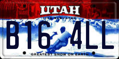UT license plate B164LL