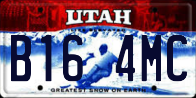 UT license plate B164MC