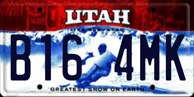 UT license plate B164MK