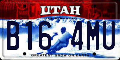 UT license plate B164MU