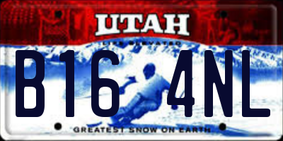 UT license plate B164NL