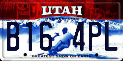 UT license plate B164PL