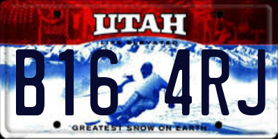 UT license plate B164RJ