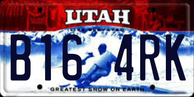 UT license plate B164RK
