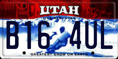 UT license plate B164UL