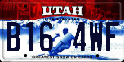 UT license plate B164WF
