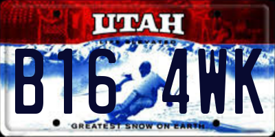 UT license plate B164WK