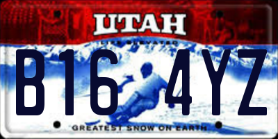 UT license plate B164YZ
