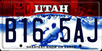 UT license plate B165AJ