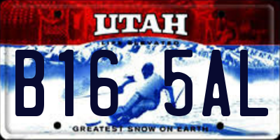 UT license plate B165AL
