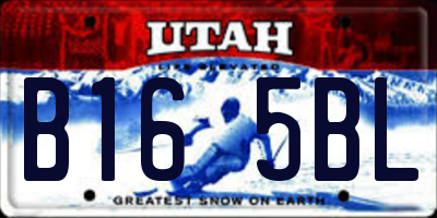 UT license plate B165BL