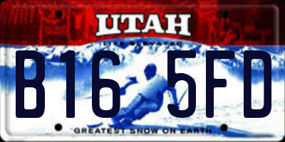 UT license plate B165FD