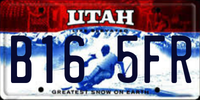 UT license plate B165FR
