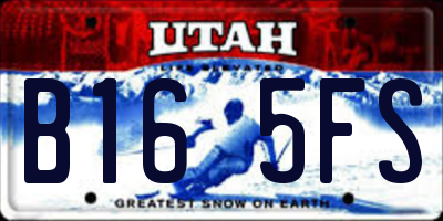 UT license plate B165FS