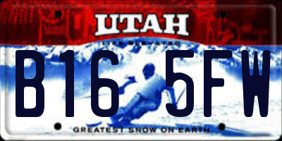 UT license plate B165FW