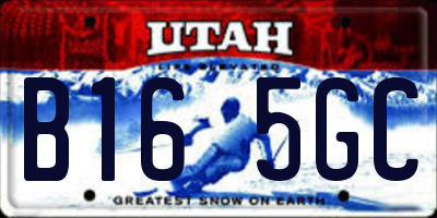 UT license plate B165GC