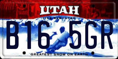 UT license plate B165GR