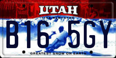 UT license plate B165GY