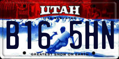 UT license plate B165HN