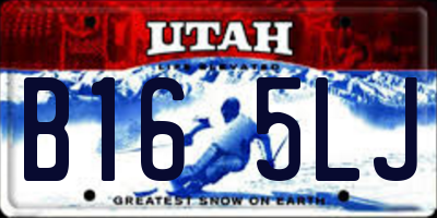 UT license plate B165LJ