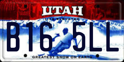 UT license plate B165LL