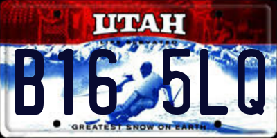 UT license plate B165LQ