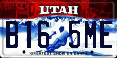 UT license plate B165ME