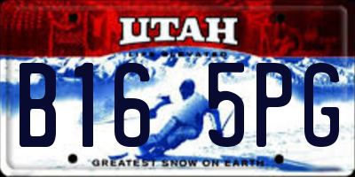 UT license plate B165PG