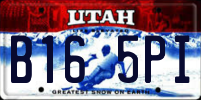 UT license plate B165PI